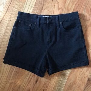 Madewell High-Rise Black Denim Shorts